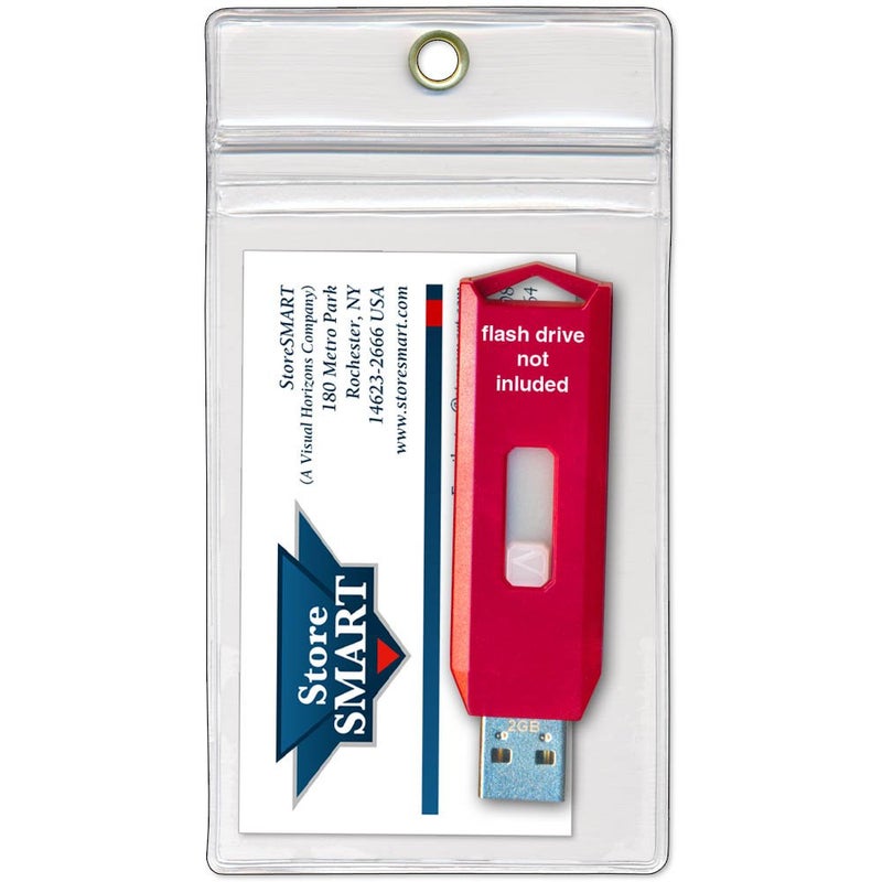 STORE SMART StoreSMARTÂ® USB Flash Drive/Memory Card & Business Card Holders 5-Pack - Zip-Top and Hang Hole - Open Short Side (R3578ZIPS-FLASH-5) - Image 1
